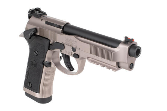 Beretta 92X 9mm performance pistol features an adjustable rear sight and fiber optic front